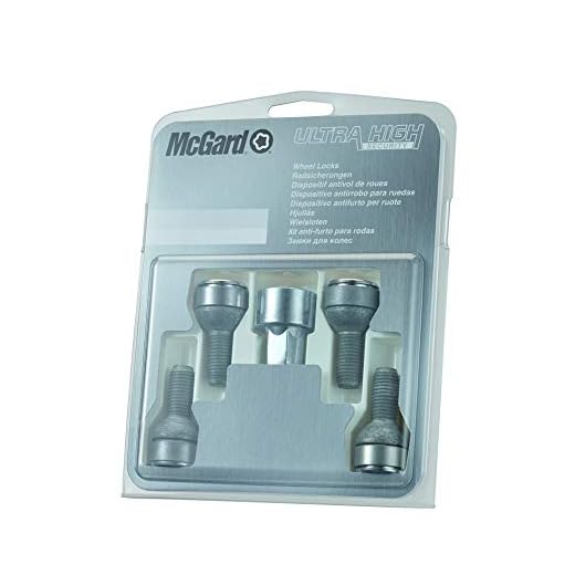 McGard 28018SL Ultra High Security - Tornillos antirrobo para ruedas (base esférica, M14 x 1,5, longitud del vástago 26,7mm, SW17)