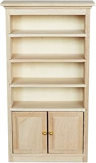Toyvian Dollhouse Wooden Bookshelf Mini Wood Drawer Cabinet Miniature TV Cabinet Model for 1: 12 Dollhouse Decoration Accessories