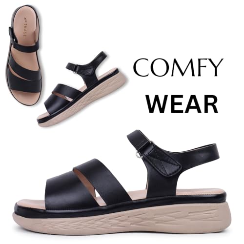 Image of TRASE Snug Steps Women Casual Double Strap Hook And Loop Sandals