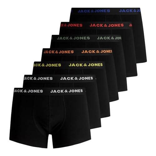 JACK & JONES Herren Unterhosen Shorts Boxershorts Trunks 7er Pack, Farbe:Schwarz, Wäschegröße:2XL, Artikel:- Black