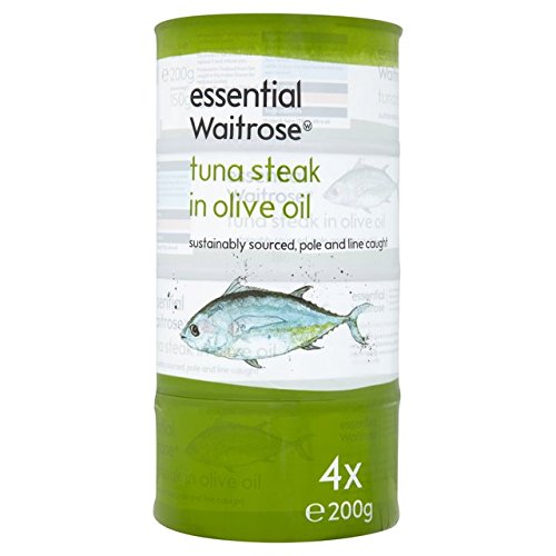 Filete de atún en aceite de oliva esencial Waitrose 4 x 200g