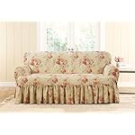 Waverly Ballad Bouquet 1 Piece T Cushion Loveseat Slipcover in Blush - Image 2