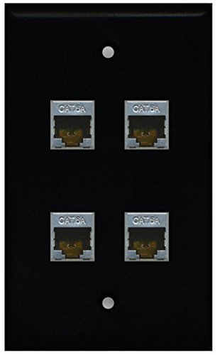 RiteAV CAT 6A 4 Puertos Placa de Pared Blindada miniatura 1