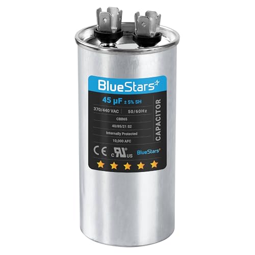 [UL Certified] BlueStars 45 uF 45 MFD +5% 370-440VAC 50/60Hz Roun...