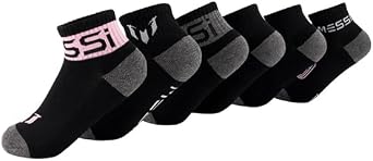 Messi Boys' Lifestyle Ankle Socks, 6-Pack, Soft & Stretchy, Comfortable