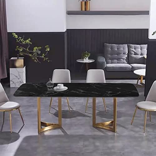 Vandana Interiors Modern 63" Rectangular Dining Table Faux Marble Top