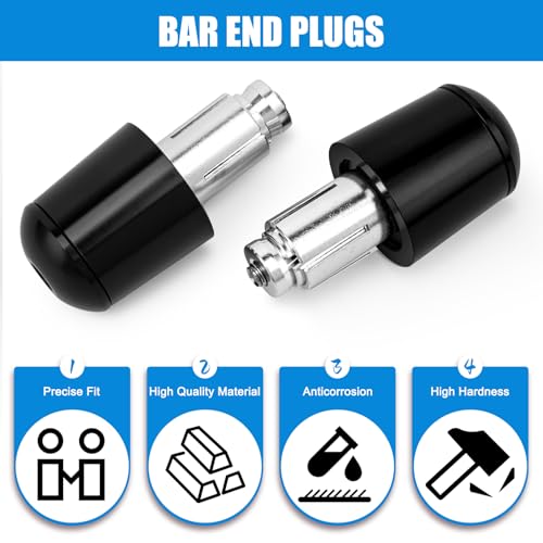 BREDUXSER 2pcs Schwarz Motorrad Lenkergriffe Bar Ends 22mm 7/8’’ Universal Für MT01 MT-01 MT03 MT-03 MT07 MT-07 MT09 MT-09 MT10 MT-10 SP MT125 MT-125