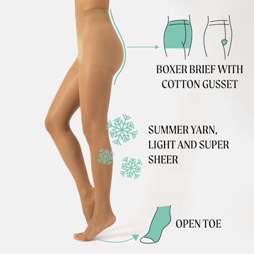 CALZITALY Toeless Pantyhose Sheer Tights, Open Toe stockings with Cooling Effect2