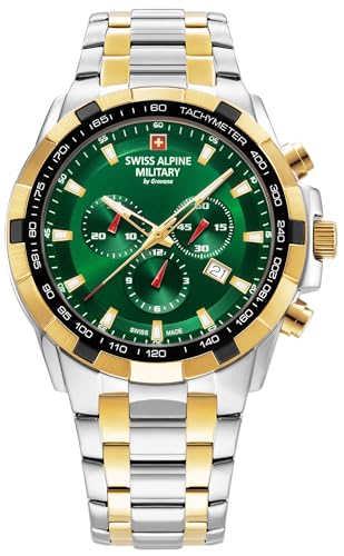Montre chrono Swiss Alpine Military en acier inoxydable, l'élégance masculine