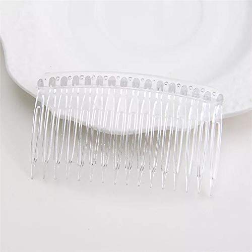 Simple hair jewelry, multi-purpose multi-tooth plastic comb - 8 sets (clear)
