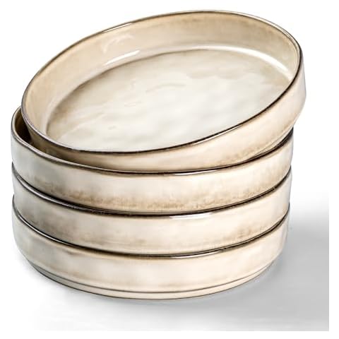 E-far 35oz Stoneware Pasta Bowls Set Cover