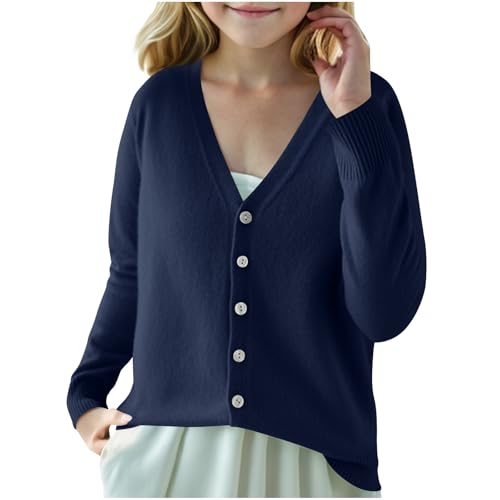Hvyesh Cardigan Sweaters for Girls Button Down Winter/Fall Trendy Lightweight Girls' Cardigans Sweater