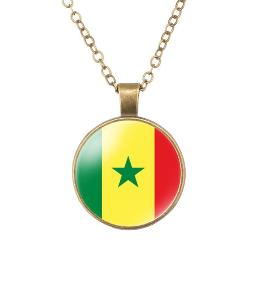 World Most Countries Flag Zinc Alloy Necklace Pendant Necklace for Men Women