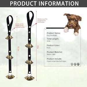 Canine Bells for Potty Coaching 2Pcs Pet Coaching Bells for Canine Prolonged Adjustable Doorbell Rope Canine Doorbell Pet Bell Doorbell for Exterior Indoor with 7 Upgraded 1.5" Loud Bells(Black) Canine Bells for Potty Coaching 2Pcs Pet Coaching Bells for Canine Prolonged Adjustable Doorbell Rope Canine Doorbell Pet Bell Doorbell for Exterior Indoor with 7 Upgraded 1.5″ Loud Bells(Black)