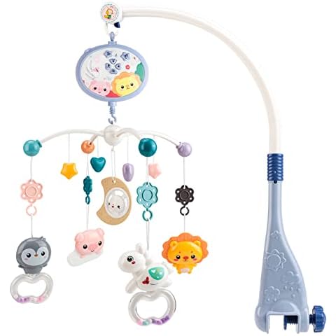 AmyBenton Cot Mobile for Baby with Soothing Music - Crib Toy with Celing Lights - Remote Control and Timing Function - Gift for Newborn Cover