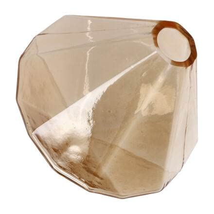 Vase en verre Diamond à reflets brillants coloris sable minéral - 7