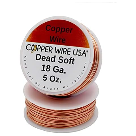 Solid Bare Copper Round Wire 5 Oz Spool Dead Soft 12 to 30 Ga (18 Ga / 68 Ft) Cover