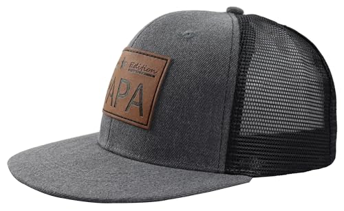 Image of Papa Gifts for Men, Cool New Papa Baseball Cap, Funny Dad Trucker Hat, Christmas Retirement Fathers Day Birthday Gifts for Pawpaw Daddy Grandpa Uncle Grey