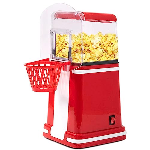 UZIAH Popper De Palomitas De Maíz De Aire Caliente, Fabricante De Palomitas De Maíz Eléctrico, Mini Máquina De Palomitas De Maíz con Aro De Baloncesto, para Fiesta, Hogar Y Familia