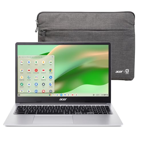 acer Chromebook 315 Laptop | Intel Celeron N5100 | 15.6' Full HD IPS Display | Intel UHD Graphics | 8GB LPDDR4X | 64GB eMMC | Wi-Fi 6 | DTS Audio | Protective Sleeve | Chrome OS | CB315-4H-C6MH