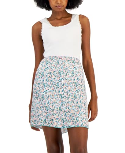 Love, Fire Juniors' Picot-Trim Skirt Blue Ditsy M