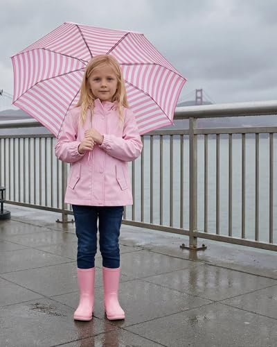 Image of Rokka&Rolla Girls' Rain Jacket Waterproof Rubber Slicker Toddler Raincoat for Little Girls 2T-12