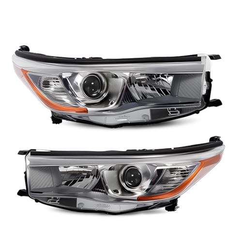 OsyphereX 81110-0E250 81150-0E250 Halogen Headlight Compatible with 2014-2016 Highlander LE Plus/LE/Limited/XLE Headlamp Black Housing Driver & Passenger Side
