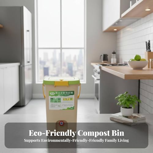 Image of Enakshi Bokashi Compost Bin Odorless Fermentation Pail Odor Control Indoor Composter for Environmentally Conscious People, Gardeners, Indoors, Balcony, Garden 9L Bucket Only