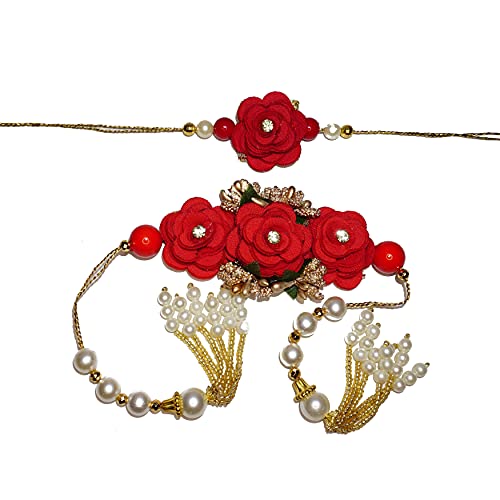 Rakhi Gift Box | Rakhi Gift Hamper made with a Blossom Lumba Bhaiya Bhabhi Rakhi, Roli, Chaval, Mini Thali Set, Greeting Card, and Chocolates | Rakhi Set | Rakhi Gift Set | Rakhi Bracelet Hamper | Couple Rakhi | Lumba Rakhi | Bhaiya Bhabhi Rakhi Set2