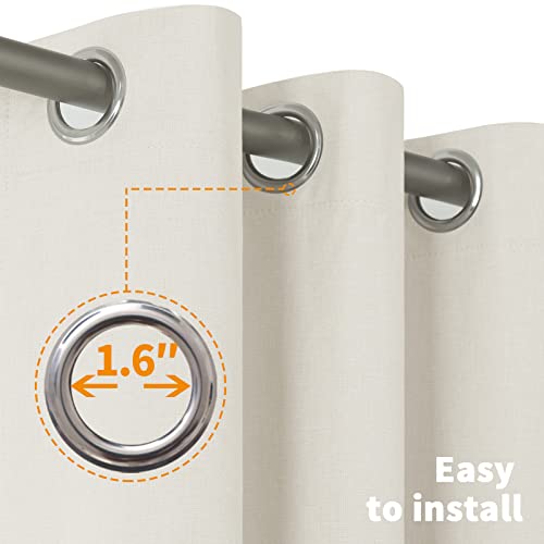 Image of YoungsTex Blackout Linen Curtains for Bedroom 108 Inches Long, Full Room Darkening Burlap Curtains with Thermal Insulated Liner Grommet Top, Linen, 2 Panels, 52 X 108 Inch