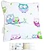 Vizaro - Funda Cojín para Bebé-Niño - 30x30cm - Para Cuna, Cama infantil habitación bebé - - 100% Algodón - Hecho UE, OekoTex - Búhos