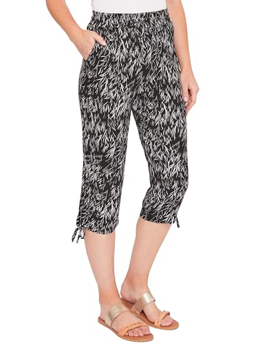 Royalty For Me Womens Women’s Cropped Casual Summer Boho Beach Mid-Rise Linen Pants