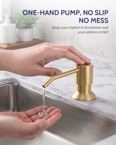 Image of LUFEIDRA Pull-Down Kitchen Faucet with Soap Dispenser, Gold