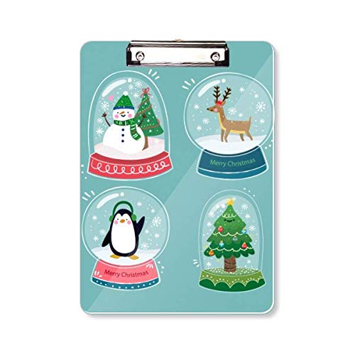 Porte-bloc avec inscription Merry Christmas bonhomme de neige planche à pince A4 de bureau