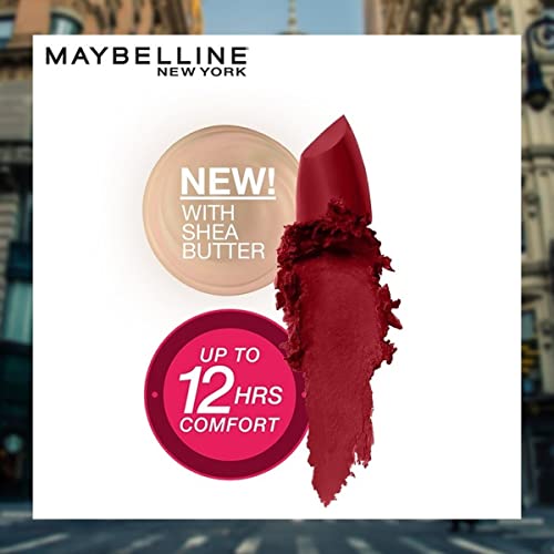 Image of Maybelline New York Matte Lipstick, Intense Colour, Keeps Lips Moisturised,612 Cherry Chic, Color Sensational Creamy Matte Lipstick, 3.9g