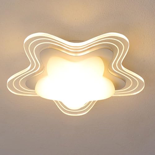 Lámpara de techo para dormitorio de 25cm y diseño de flores blancas estilo candelabro para pasillo 2