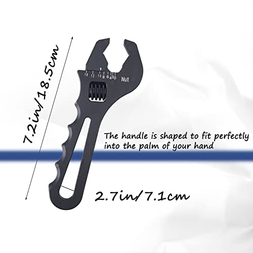 Acmango An3-16 Adjustable Wrench Lightweight Aluminum Wrench Fitting Tools Lightweight Adjustable Spanner-Black #TOP3