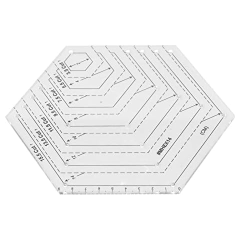 Hexagon Template, Clear Scale Practical Portable High Accuracy Hexagon Quilting Ruler for Cutting for Drawing for Plate Making Cover