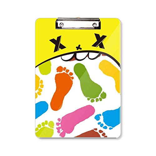 Porte-bloc A4 coloré et moderne avec un motif original d'empreinte de pied