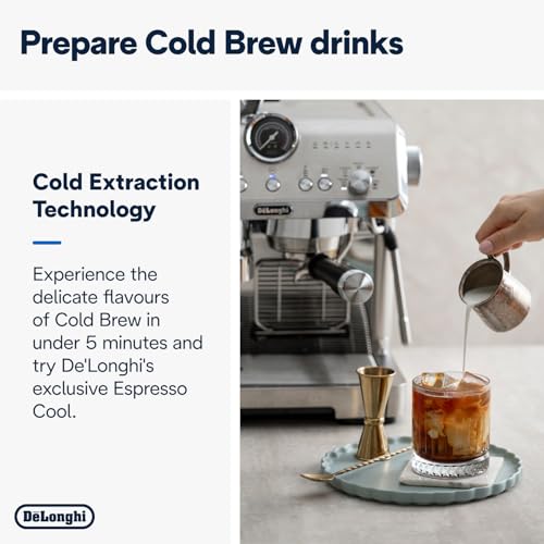 De'Longhi La Specialista Opera EC9555.M, Espresso Coffee Machine with Integrated Coffee Grinder, Cold Brew Function, Milk Frothing Wand, Includes Welcome Set Accessories, Black