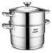 wok 2 6cm Bâche à vapeur multifonctionnel en acier inoxydable double bascule à vapeur à induction à induction flamme ouverte universel