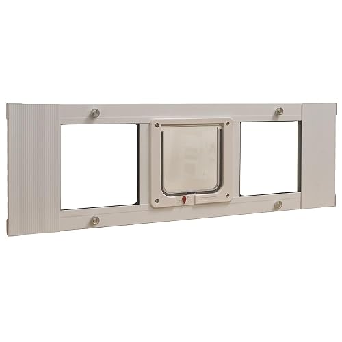 Ideal Pet Products - Puerta de Aluminio para Mascotas, Ajustable para Adaptarse a Anchos de Ventana de 33…