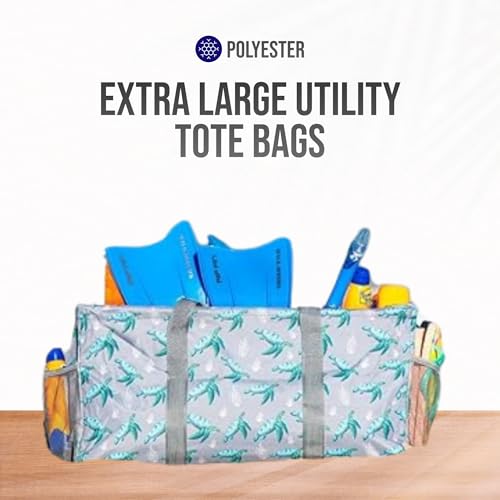 Image of Extra Large Utility Tote Bag - Oversized Collapsible Pool Beach Canvas Basket