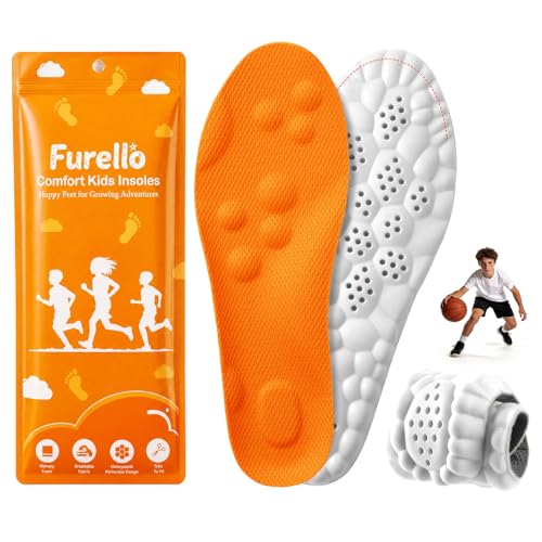Image of 4D Cloud-Soft Comfort Insoles for Kids and Youth - Trim-to-Fit Insoles with Arch Support and Shock Absorption - Breathable Memory Foam Kids Shoe Inserts Designed for Growing Feet (US Youth 1.5Y -2.5Y)