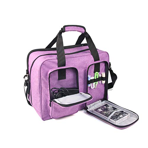 VOSDANS Travel Sewing Machine Bag with Cover, Travel Carrying Case with Removable Bottom Padding Pad for Most Most Standard Sewing Machine, Purple (Bag and Cover Only)