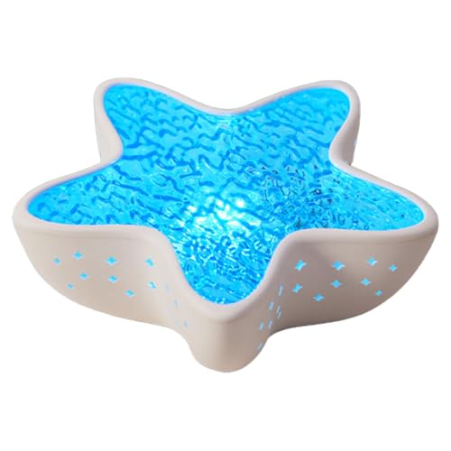 LLINthy Proyector dinámico de agua, visuales inmersivos, 7 modos de color, ambiente calmante para decoración de dormitorio y relajación, lámpara de proyector de estrellas