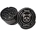 BigCheer Molinillo para hierbas aromáticas de aluminio, 4 piezas, con raspador para polen, cepillo y boquilla, diámetro de 63 mm (negro)