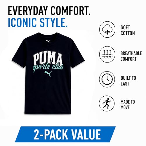 Image of PUMA Boys T-Shirts Athletic Crewneck Short Sleeve Tees (Sizes S-XL)
