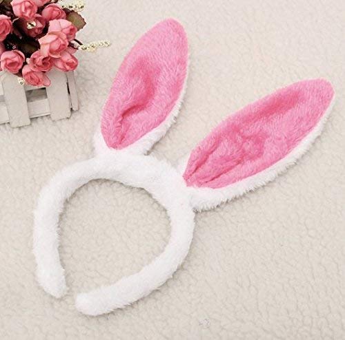 FAVELA® Latest Fancy Headband Stylish Hair Accessories Rabbit Bunny Fur Mini Bow Bunny Long Ears Headband/Hairband for Girls (White)