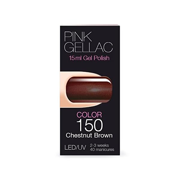 Pink Gellac Shellac Gel Nagellack 15 ml für UV LED Lampe | 150 Chestnut Brown Braun | Gel Nail Polish for UV Nail Lamp… – Bild 3